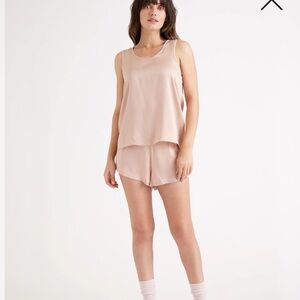NWT Quince 100% Washable Silk Tank & Shorts Pajama Set